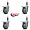 Service Caster 4'' Thermoplastic Rubber Swivel 1'' Expanding Stem Caster Set Total Lock Brake, 4PK SCC-EXTTL20S414-TPRB-1-4 - alternate 2